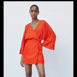 Zara embroidered dress